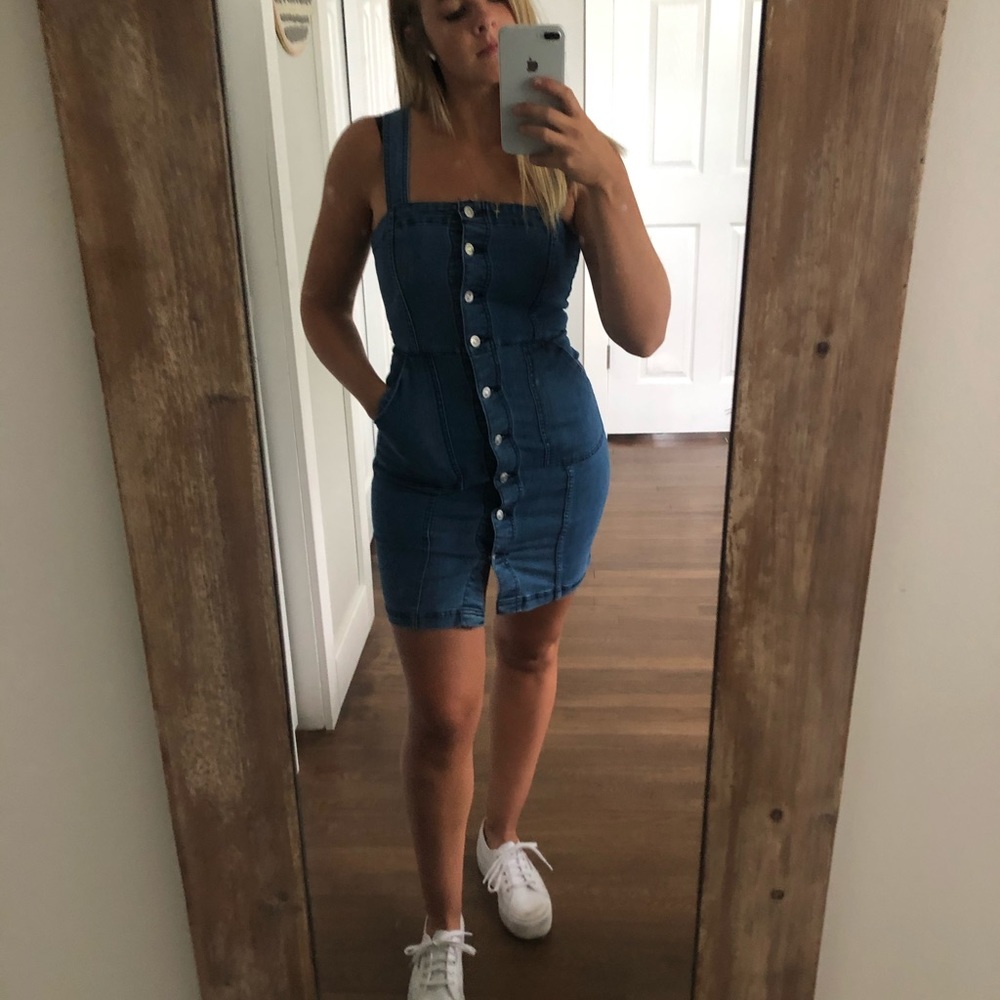 Button down jean dress